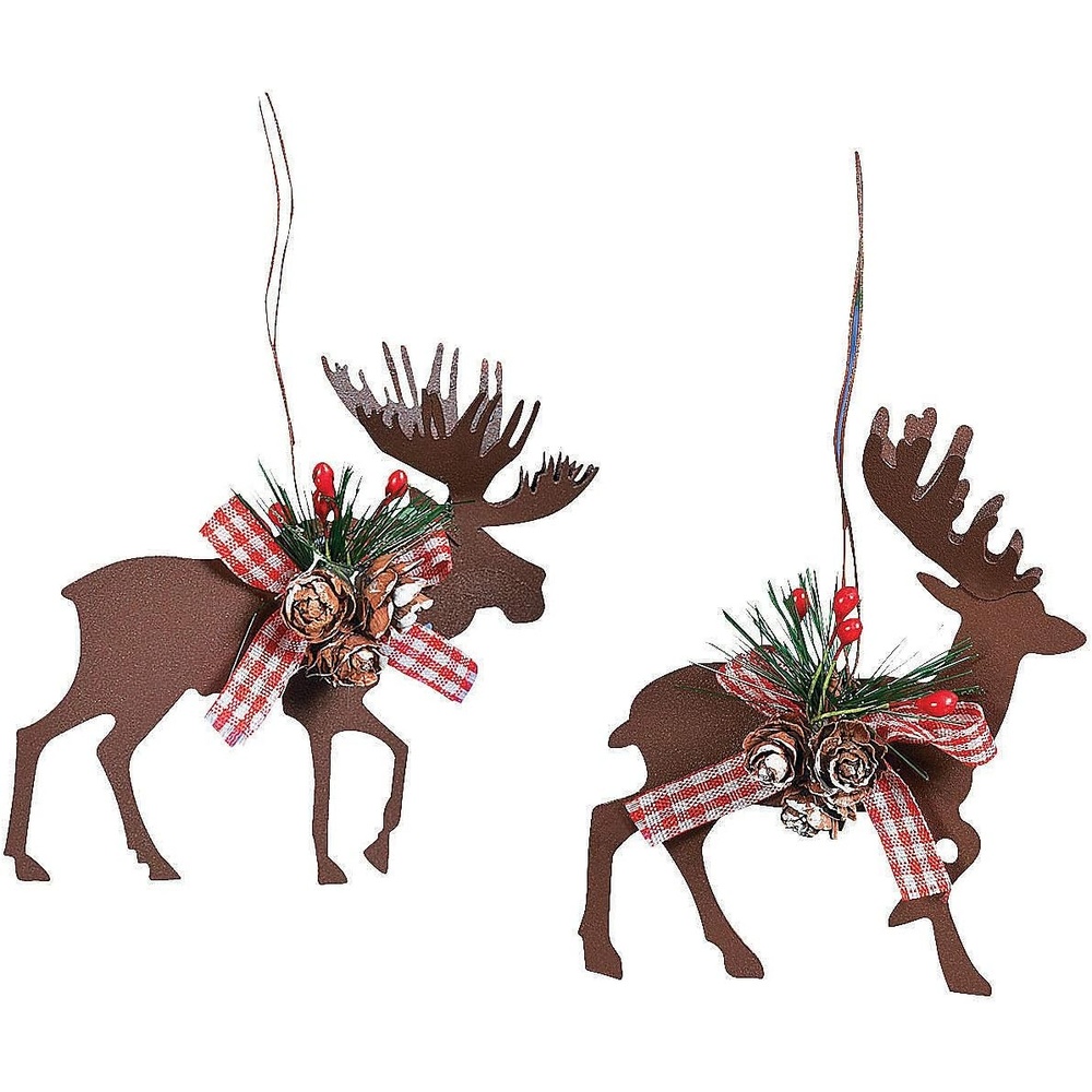 image:imageMetal Die Cut Moose amp Deer Christmas Ornaments set of 6