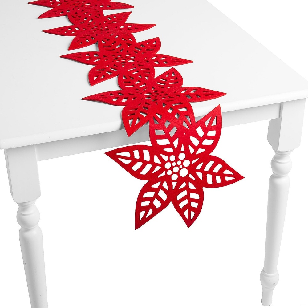 image:imageRed Felt Poinsettia Table Runner