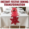 Red Felt Poinsettia Table Runner