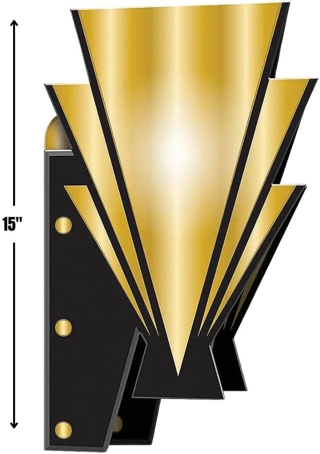 image:image3D Roaring 20s Faux Wall Sconces Party Decor 2 Pieces