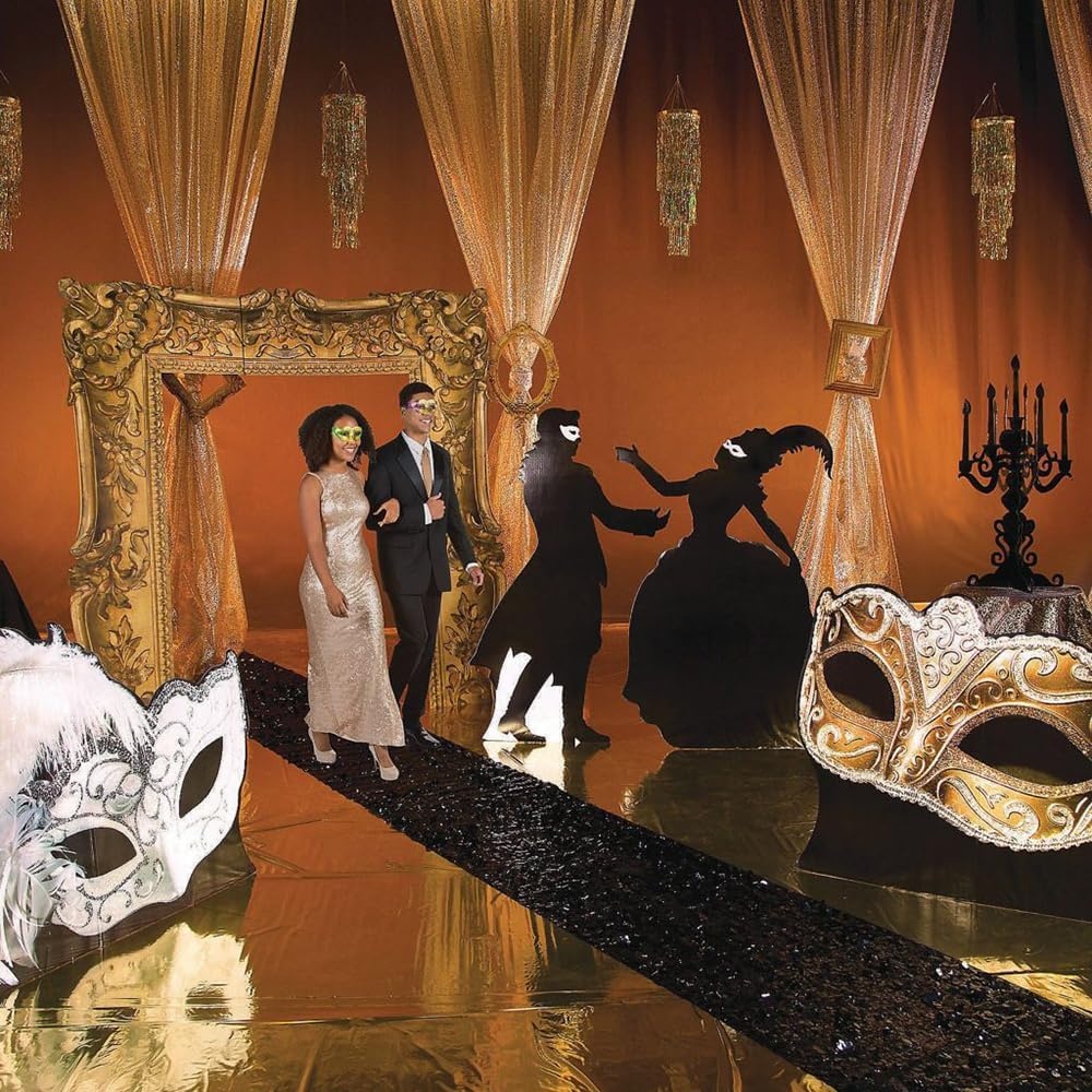 image:imageFun Express Masquerade Ball Monsieur Silhouette Stan Party Decor Large Decor Floor Stand Ups 1 Piece
