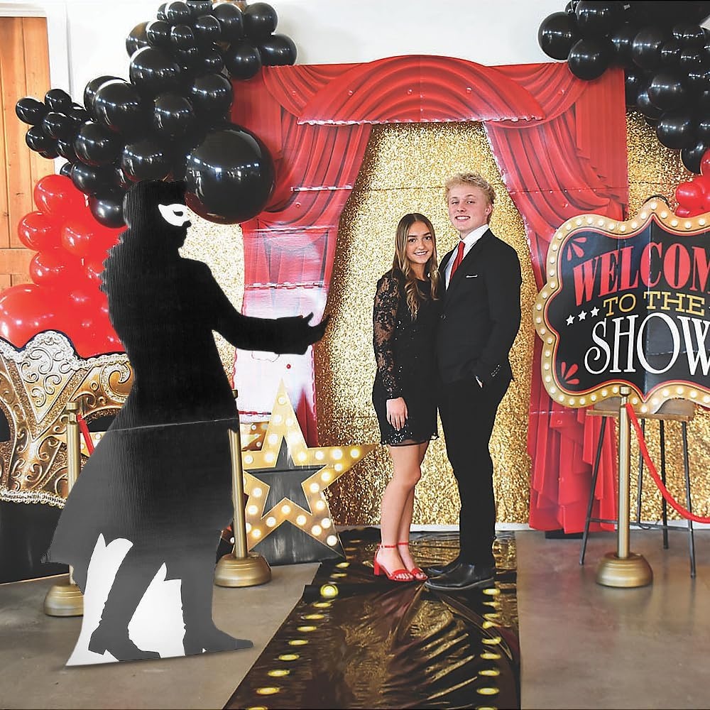 image:imageFun Express Masquerade Ball Monsieur Silhouette Stan Party Decor Large Decor Floor Stand Ups 1 Piece