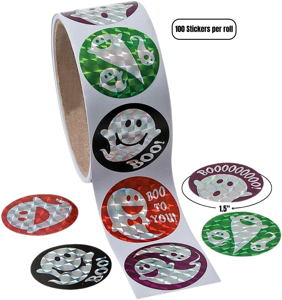 image:imageFun Express Prism Ghost Roll Stickers for Halloween Stationery Stickers Stickers Roll Halloween 1 Piece