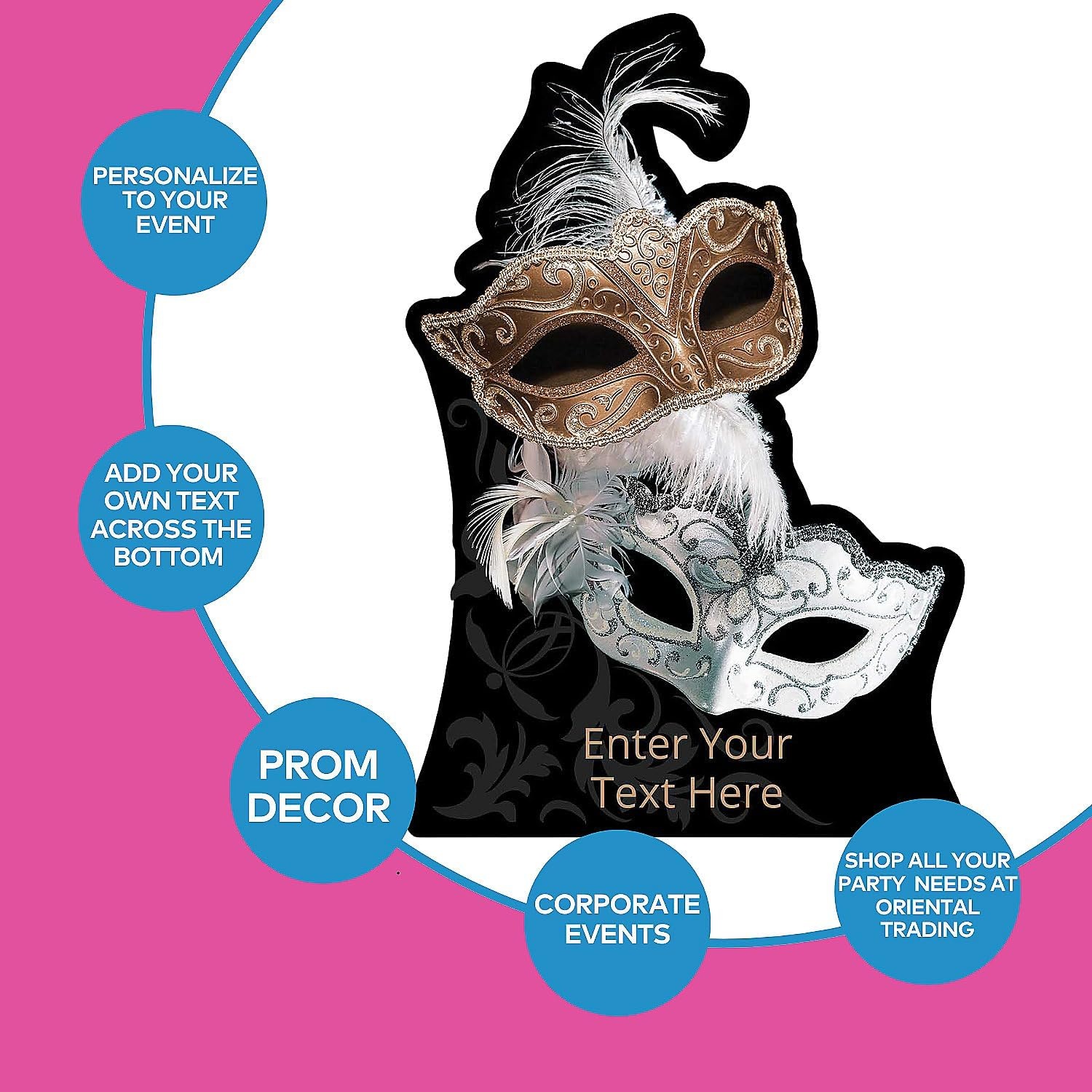 image:imageFun Express Personalized Masquerade Ball Cardboard Cutout StandUp 66