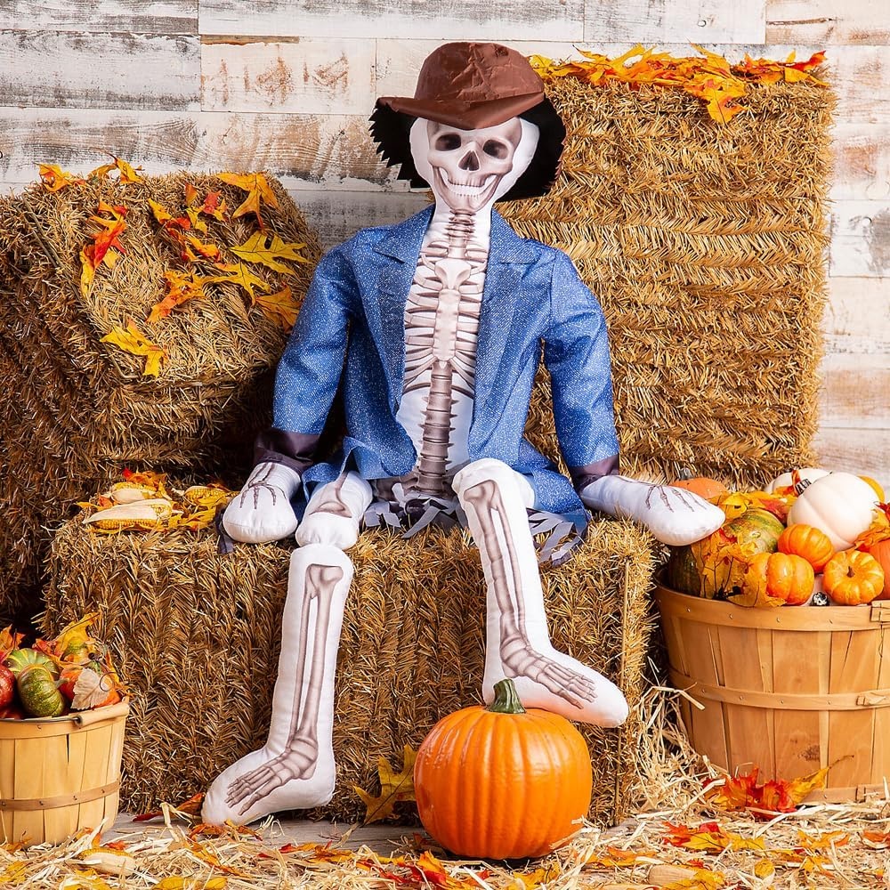image:imageFun Express Skeleton Plush Scarecrow Outfit Kit 5 Foot 3 Pc