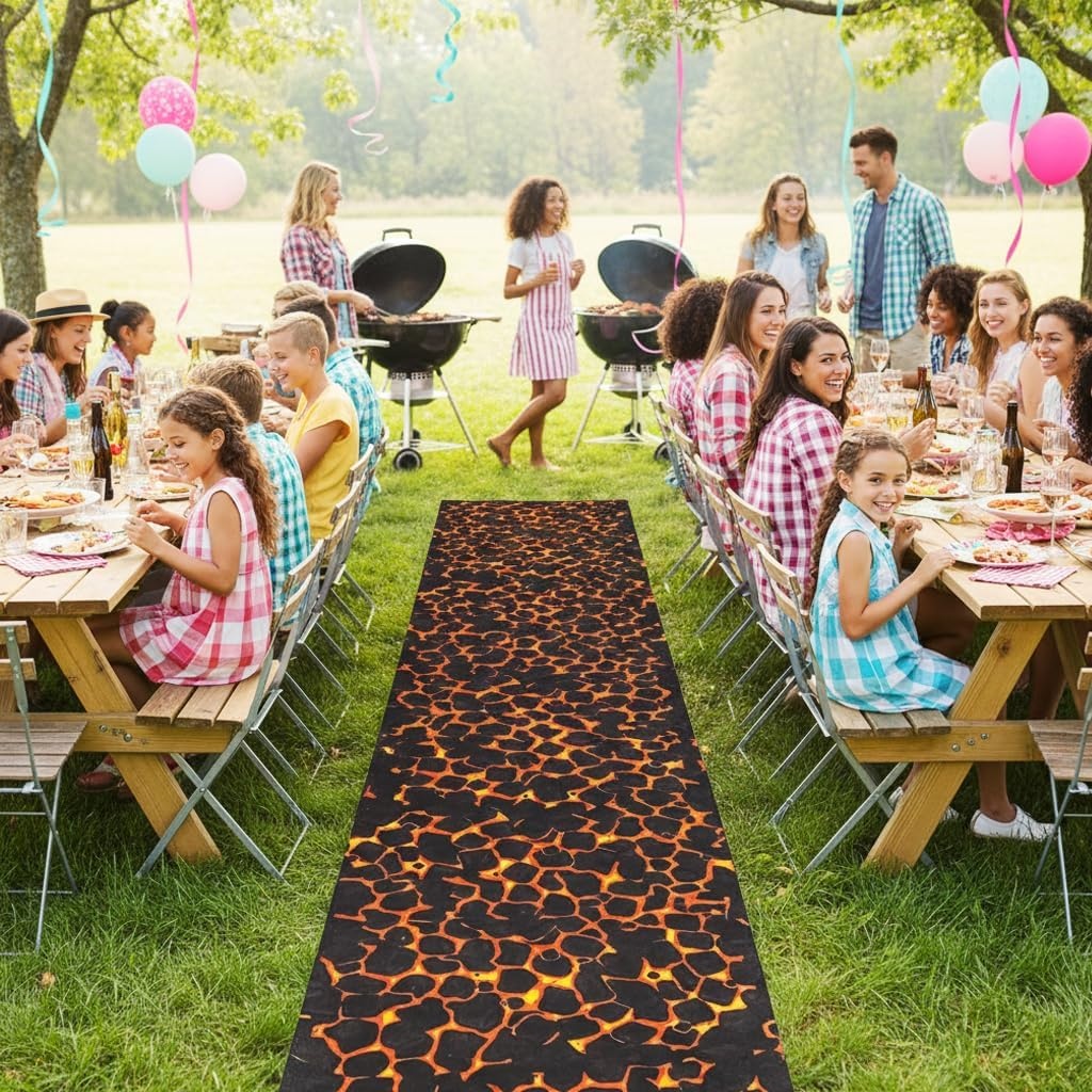 image:imageHot Coals Fire Walk Aisle Runner 10 feet Long Party Decor