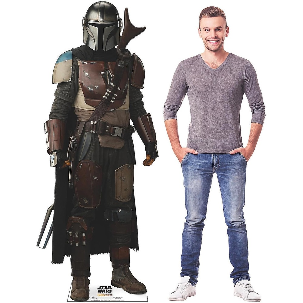 image:imageEpic Star Wars The Mandalorian LifeSize Cardboard Cutout StandUp 29 W x 6 ft H 1 Piece OneSided with Brown Back Perfect for Movie Nights Photo Booths amp Party Entrances