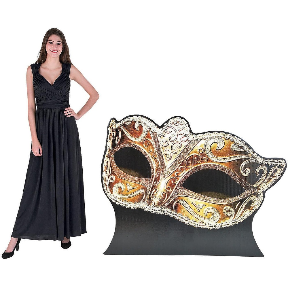 image:imageFun Express Masquerade Ball Mask Stand Up 2 Party Decor Large Decor Floor Stand Ups 1 Piece
