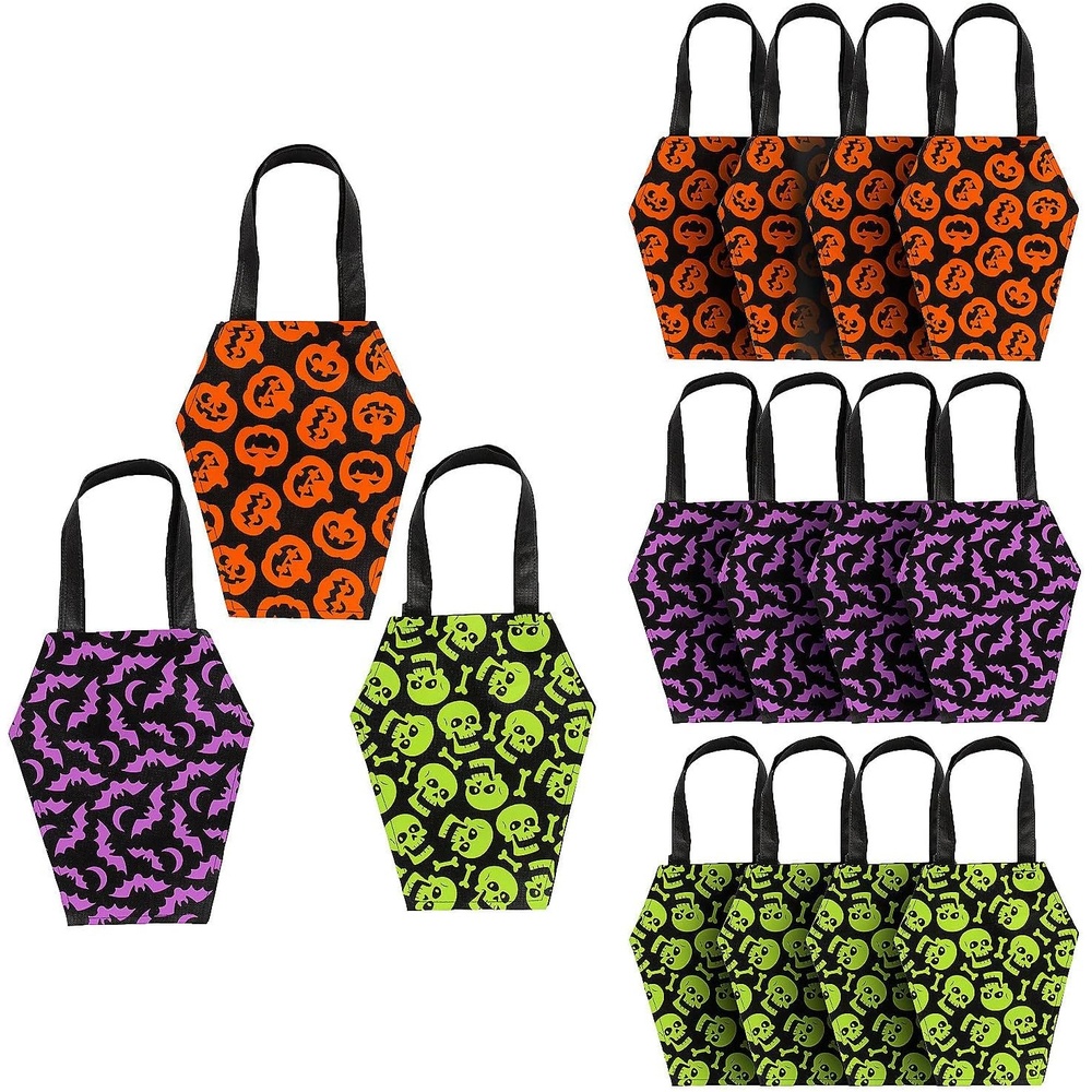 image:imageFun Express 10 x 12 Medium CoffinShaped Nonwoven Tote Bags 12 Piece