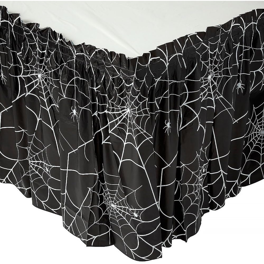 image:imageFun Express Halloween Spider Web Plastic Table Skirt