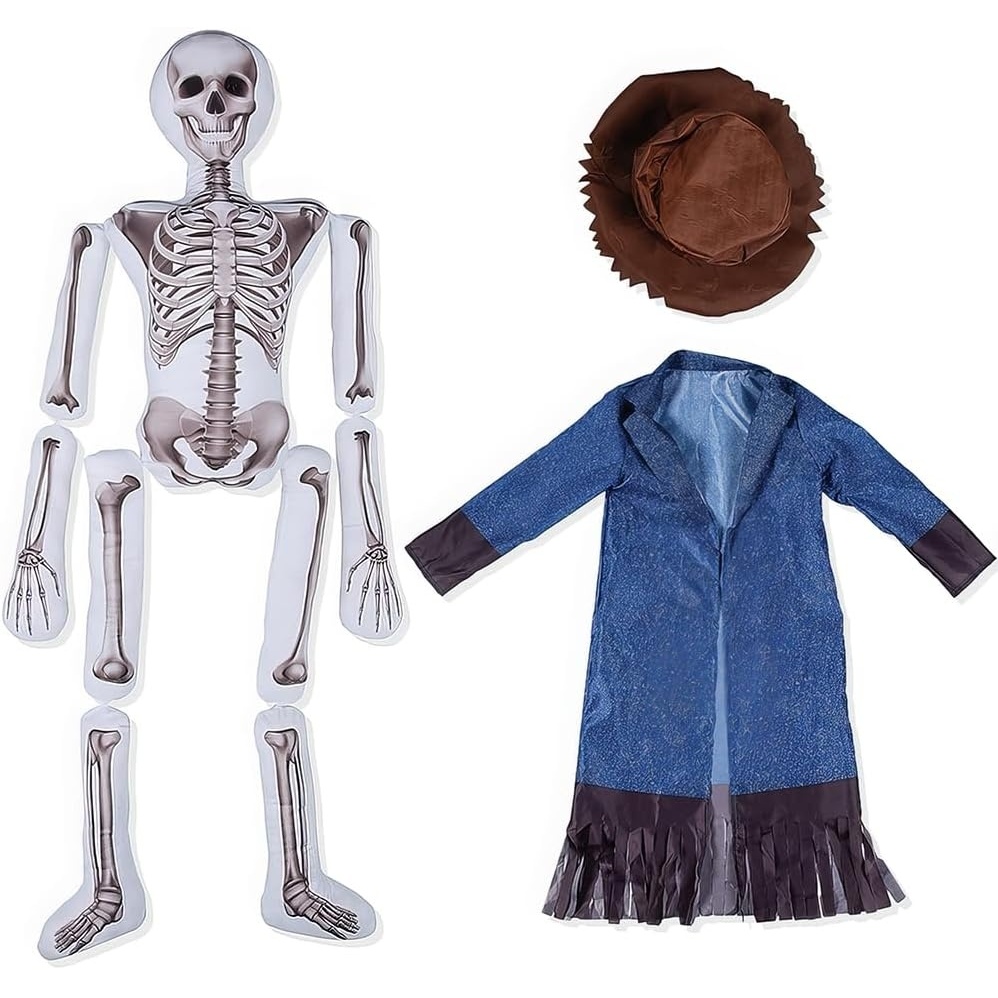 image:imageFun Express Skeleton Plush Scarecrow Outfit Kit 5 Foot  3 Pc