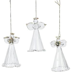 Fun Express Lot de 12 décorations d&rsquo;ange en Verre filé avec étoile/cœur/Mains priantes