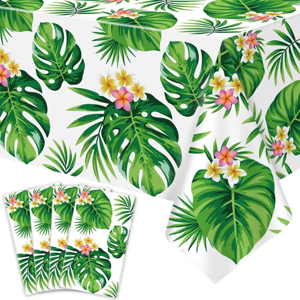 imageLot de 4 Housses de Table pour Plantes Nappes Hawaennes Luau Feuilles de Palmiers 86 x 51 inPlante Tropicale