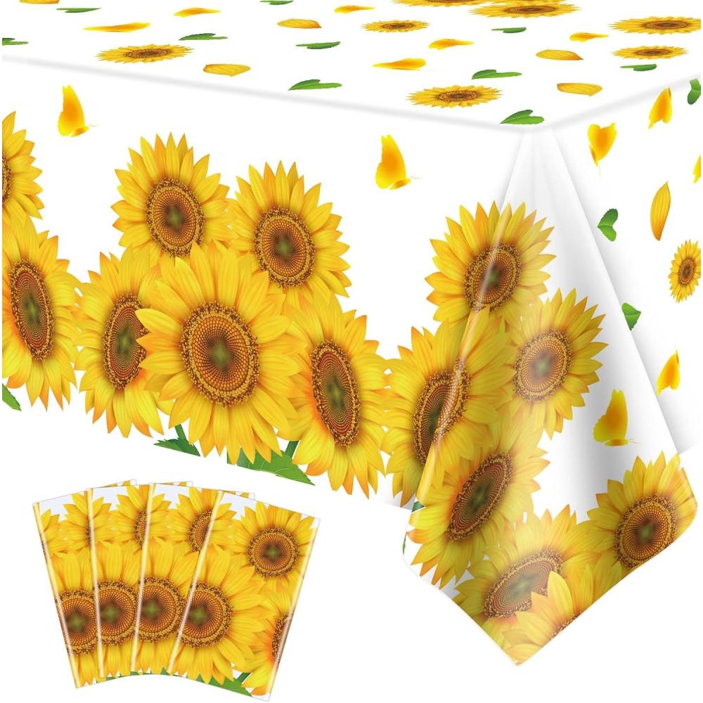 imageLot de 4 Housses de Table pour Plantes Nappes Hawaennes Luau Feuilles de Palmiers 86 x 51 inSunflowerwhite