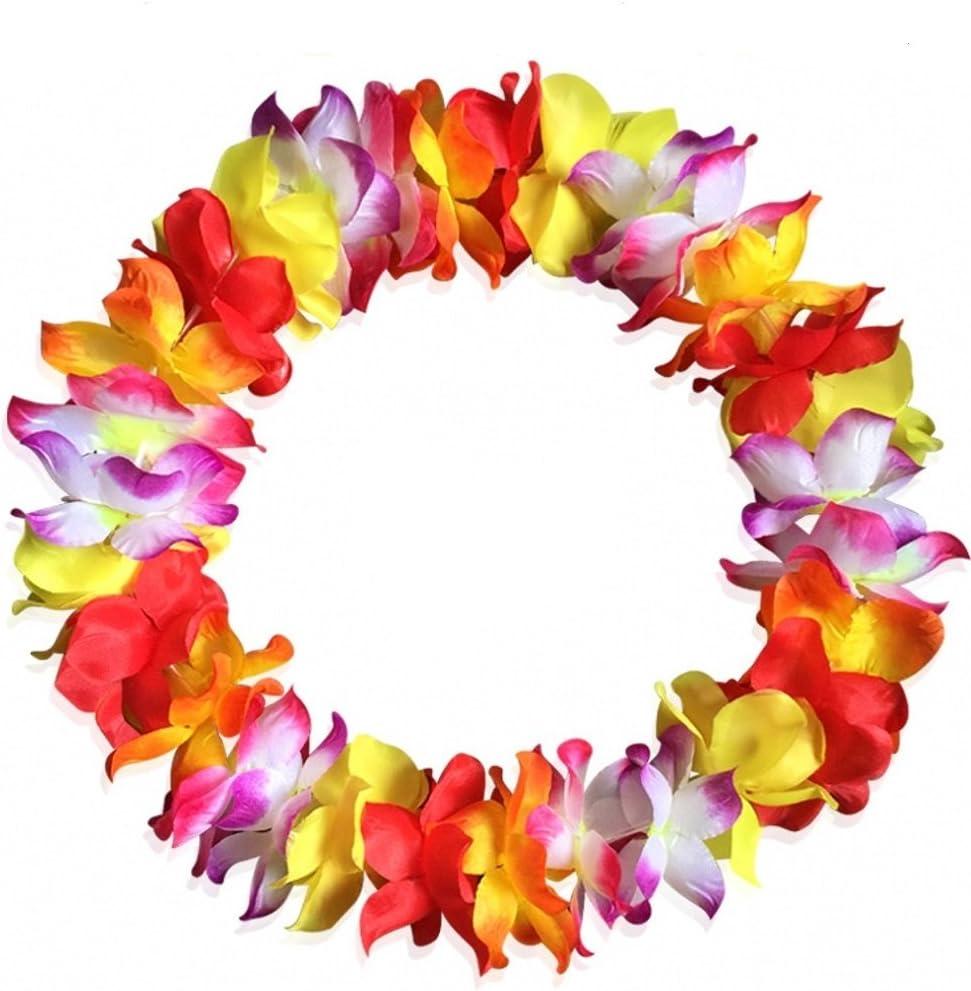 imageCISMARK Ensemble de colliers et bracelets hawaens avec fleurs LuauMulticolore