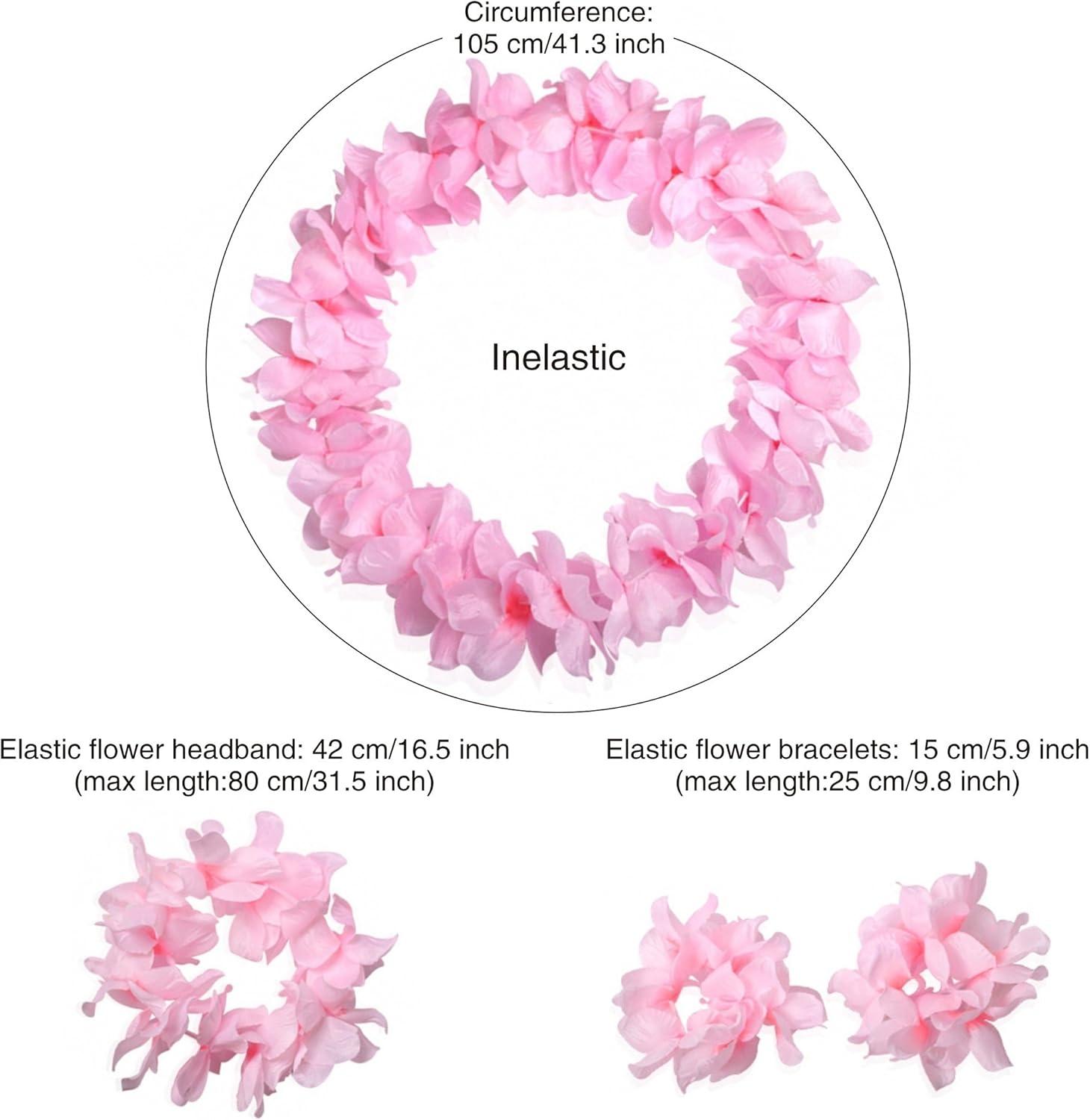 imageCISMARK Ensemble de colliers et bracelets hawaens avec fleurs LuauRose