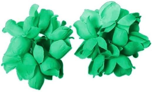 imageCISMARK Ensemble de colliers et bracelets hawaens avec fleurs LuauVert