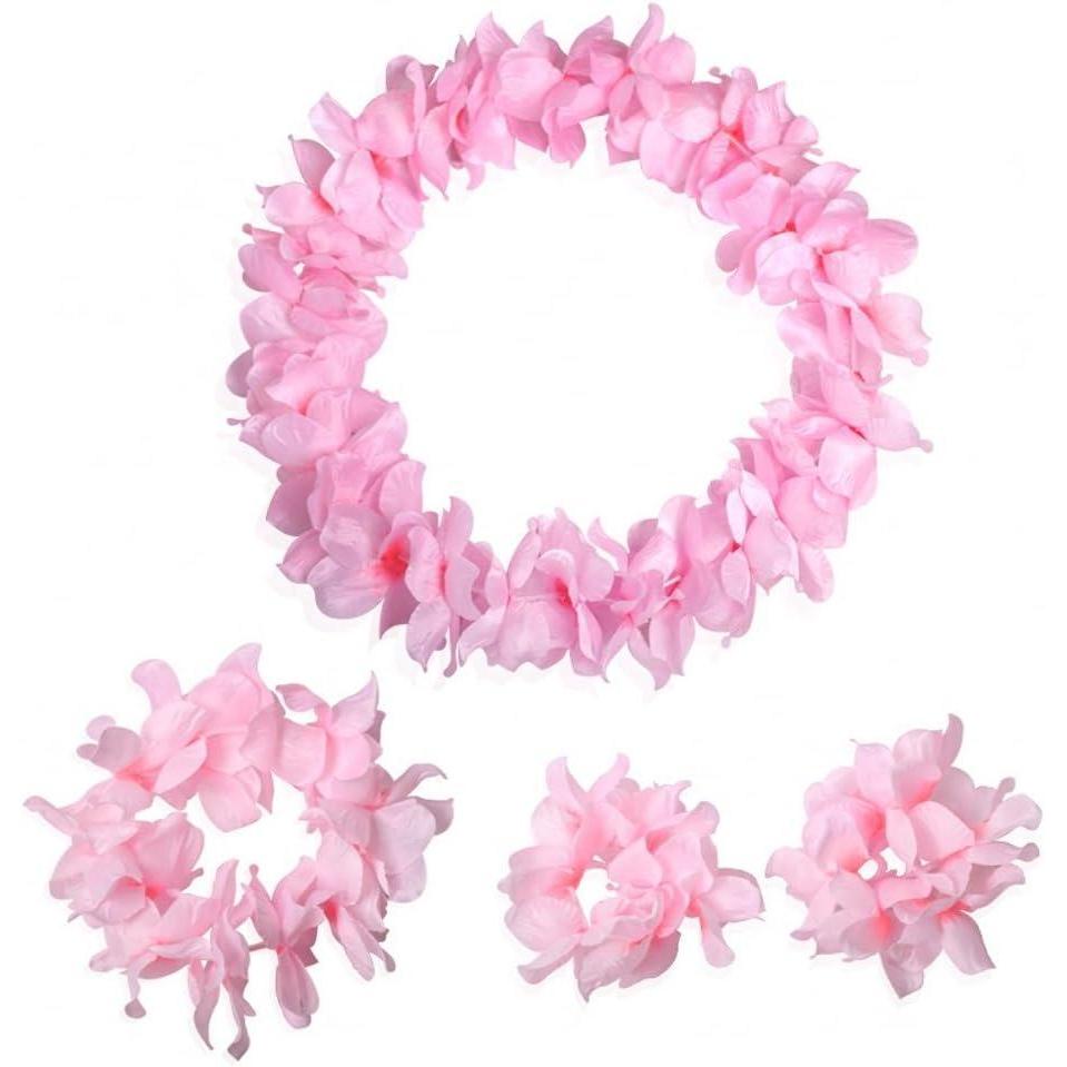 imageCISMARK Ensemble de colliers et bracelets hawaens avec fleurs LuauRose