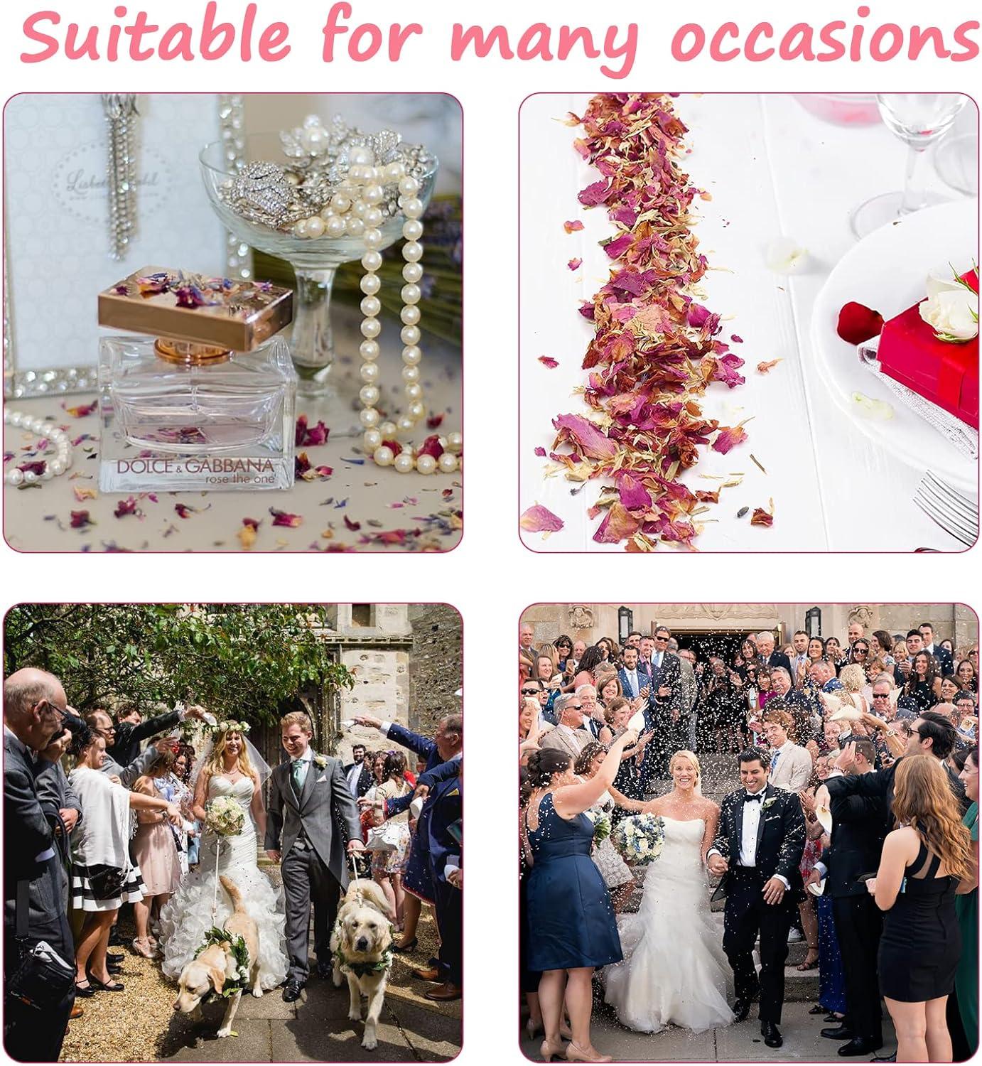 image1 Litre Confettis de Ptales de Mariage Naturels Jetant de Fleurs Sches de Rose Dcoration de Mariage1 Litre Confettis