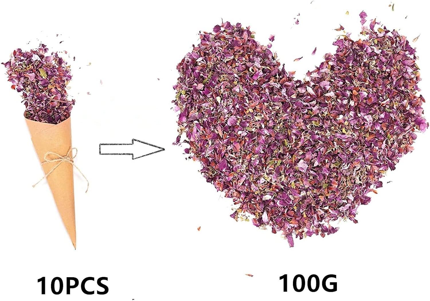 image1 Litre Confettis de Ptales de Mariage Naturels Jetant de Fleurs Sches de Rose Dcoration de Mariage1 Litre Confettis