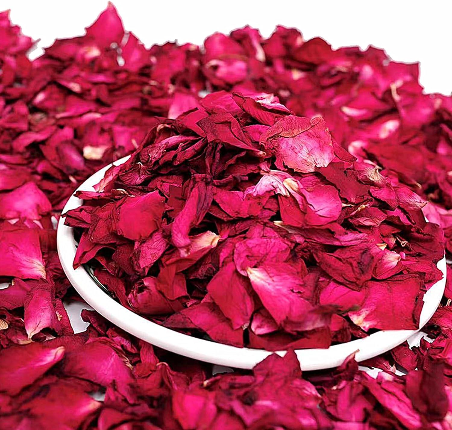 image1 Litre Confettis de Ptales de Mariage Naturels Jetant de Fleurs Sches de Rose Dcoration de MariageClassique