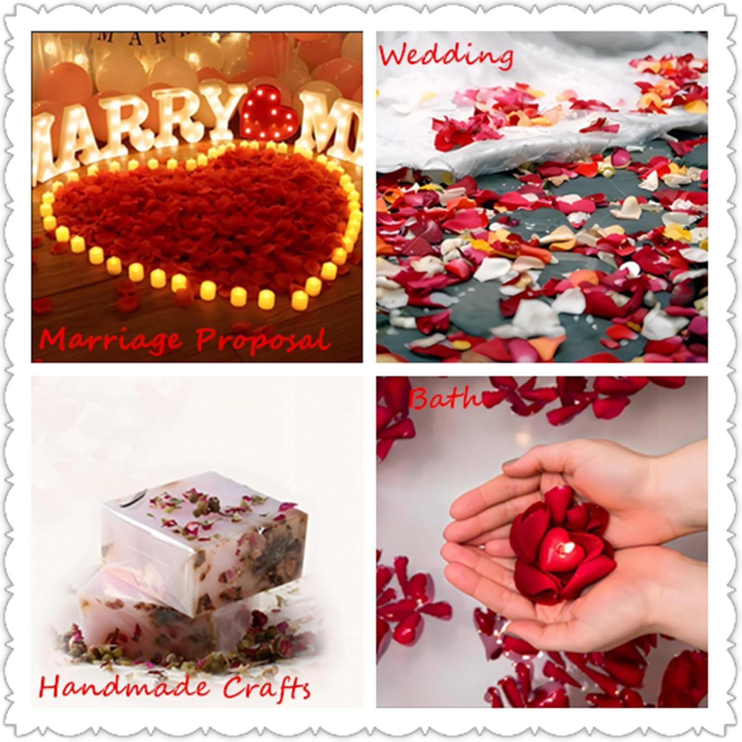 image1 Litre Confettis de Ptales de Mariage Naturels Jetant de Fleurs Sches de Rose Dcoration de MariageClassique