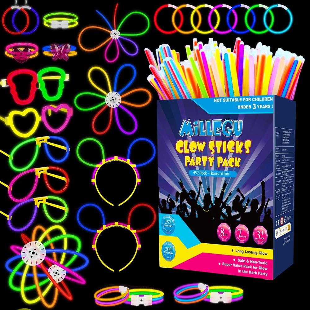 imageBracelets Fluorescents Lumineux 230 Party Pack 100 Btons Fluo ampamp 130 Connecteurs Faire des Lunettes Colliers Balles Boules pour Enfants Adultes Dcorations de Nol Cotillons Nouvel an 2026452