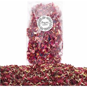 1 Litre Confettis de Pétales de Mariage, Naturels Jetant de Fleurs Séchées de Rose, Décoration de Mariage(1 Litre Confettis)