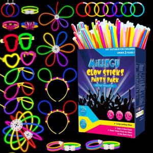 Bracelets Fluorescents Lumineux, 230 Party Pack 100 Bâtons Fluo & 130 Connecteurs Faire des Lunettes Colliers Balles Boules pour Enfants Adultes, Décorations de Noël Cotillons Nouvel an 2026(452)