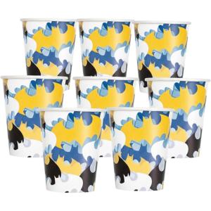 Fun Express Lot de 8 gobelets jetables en carton Batman Party – 255 g – Parfaits pour les fêtes d&rsquo;anniversaire d&rsquo;enfants, les événements sur le thème des super-héros et les réunions Comic-Con