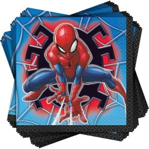 Ultimate Marvel&rsquo;s Spider-Man Beverage Napkins – 5&Prime; (lot de 16) – Parfait pour les fêtes d&rsquo;anniversaire des enfants, les fêtes prénatales et les événements à thème Spiderman