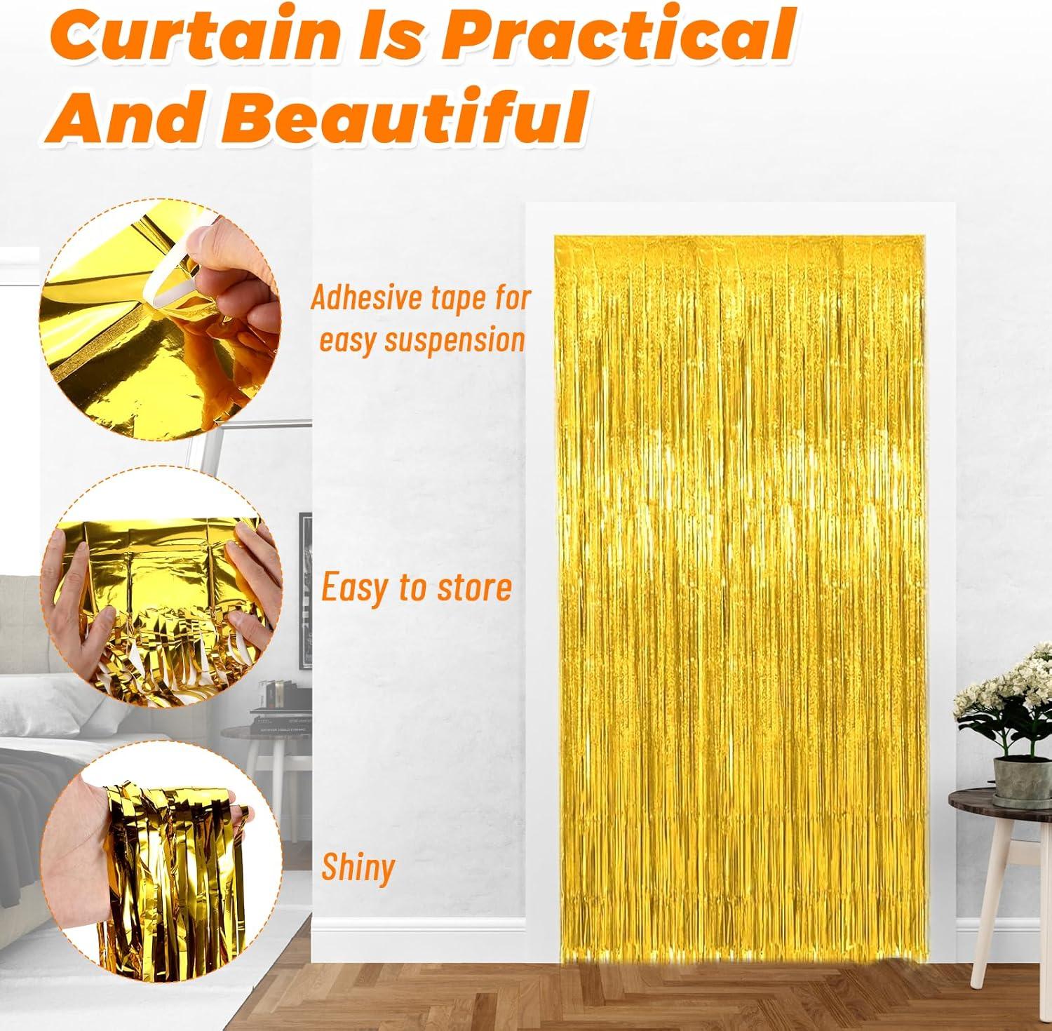 image8 Pices 1x2 m Rideau Anniversaire Decoration Anniversaire Rideau Dor Dco Anniversaire Rideau Frange Anniversaire pour Photographie La Fte Mariage Nol Halloween Party Dcoration