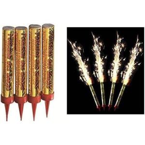 4 bougies d&rsquo;ambiance  » fontaine d&rsquo;artifice » pour gâteau d&rsquo;anniversaire, durée 60 secondes, Sans Parfum