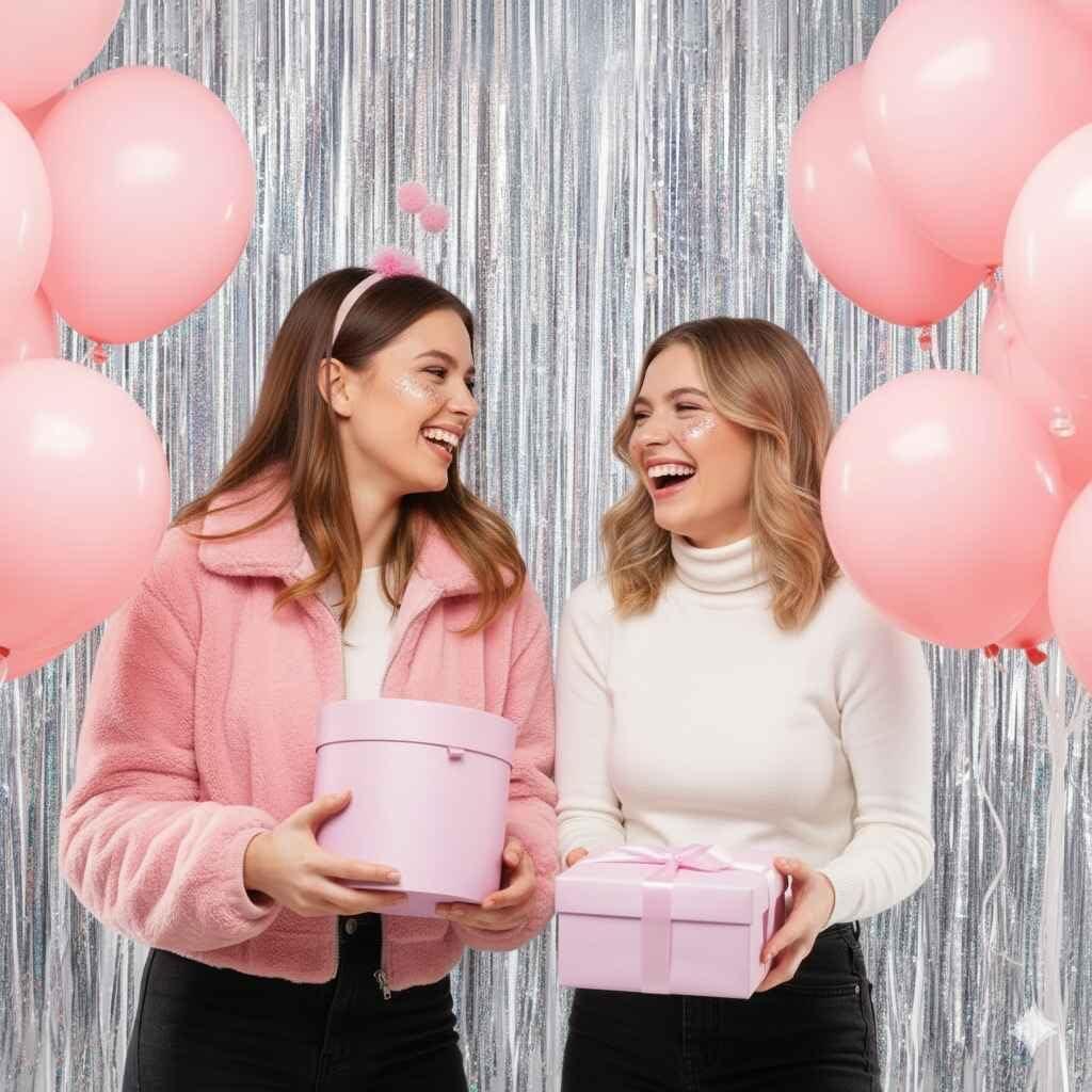 imageLot De 2 Rideaux Mtalliques Franges Tinsel Dcorations De Fte pour Anniversaire Mariage Baby Shower EVJF Nol Nouvel an 1 x 25 m NoirArgent