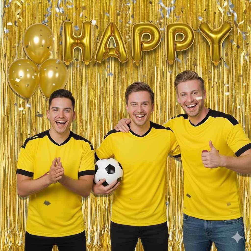 imageLot De 2 Rideaux Mtalliques Franges Tinsel Dcorations De Fte pour Anniversaire Mariage Baby Shower EVJF Nol Nouvel an 1 x 25 m NoirOr
