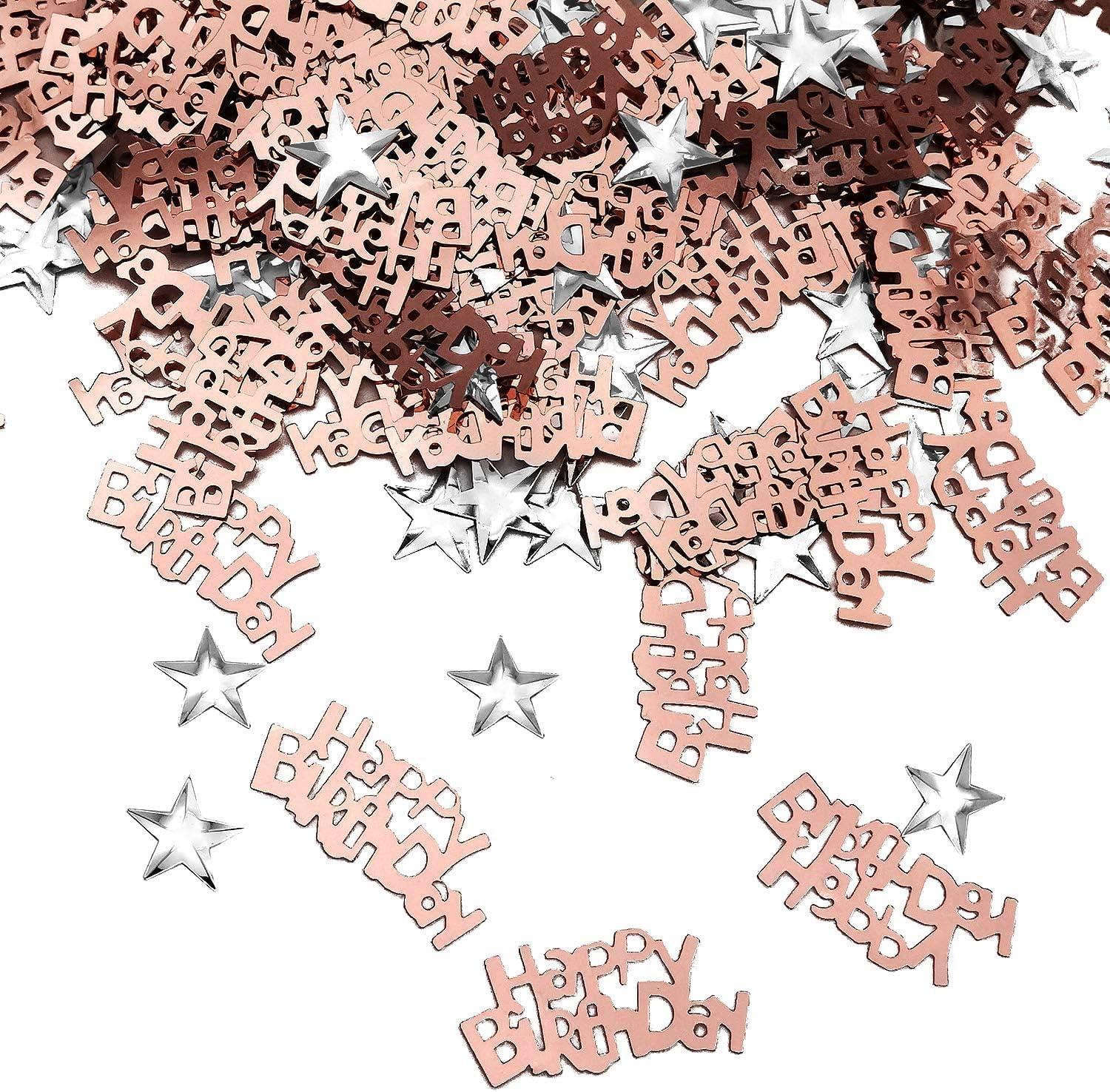 imageiZoeL Anniversaire Ballon Rose Kit Guirlande Happy Birthday Nappe Rose Or Rideau Franges 24 Ballons Confettis 4 Ballons toile et Coeur Confettis Happy BirthdayRose Gold