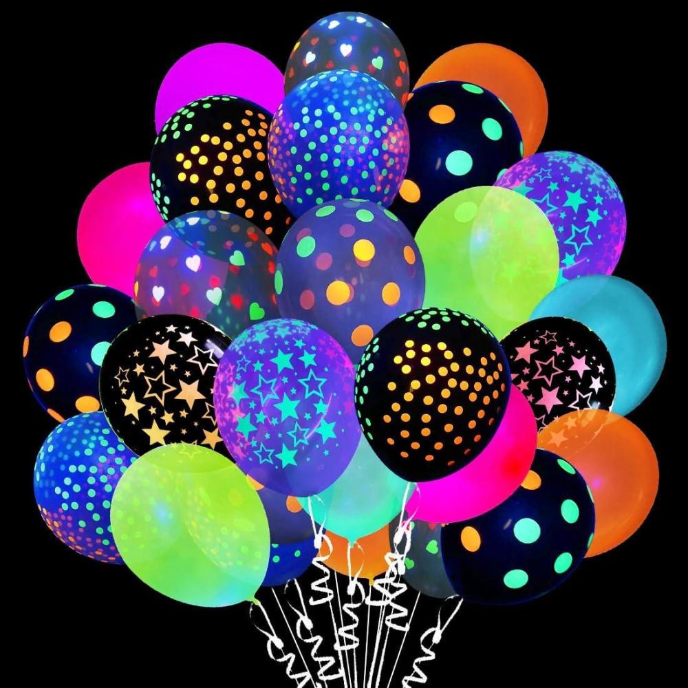 imageBallon Fluorescent 50 Pices Ballons Non Ballon Fluo en Latex Dcoration de Fte Non Lueur Deco Fluorescent Soire Fournitures de Fte pour Anniversaire Mariage