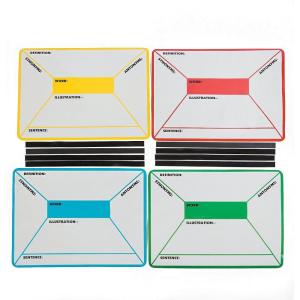 Lot de 4 feuilles carrées effaçables à sec – 4 pièces – Activités éducatives et d&rsquo;apprentissage pour enfants