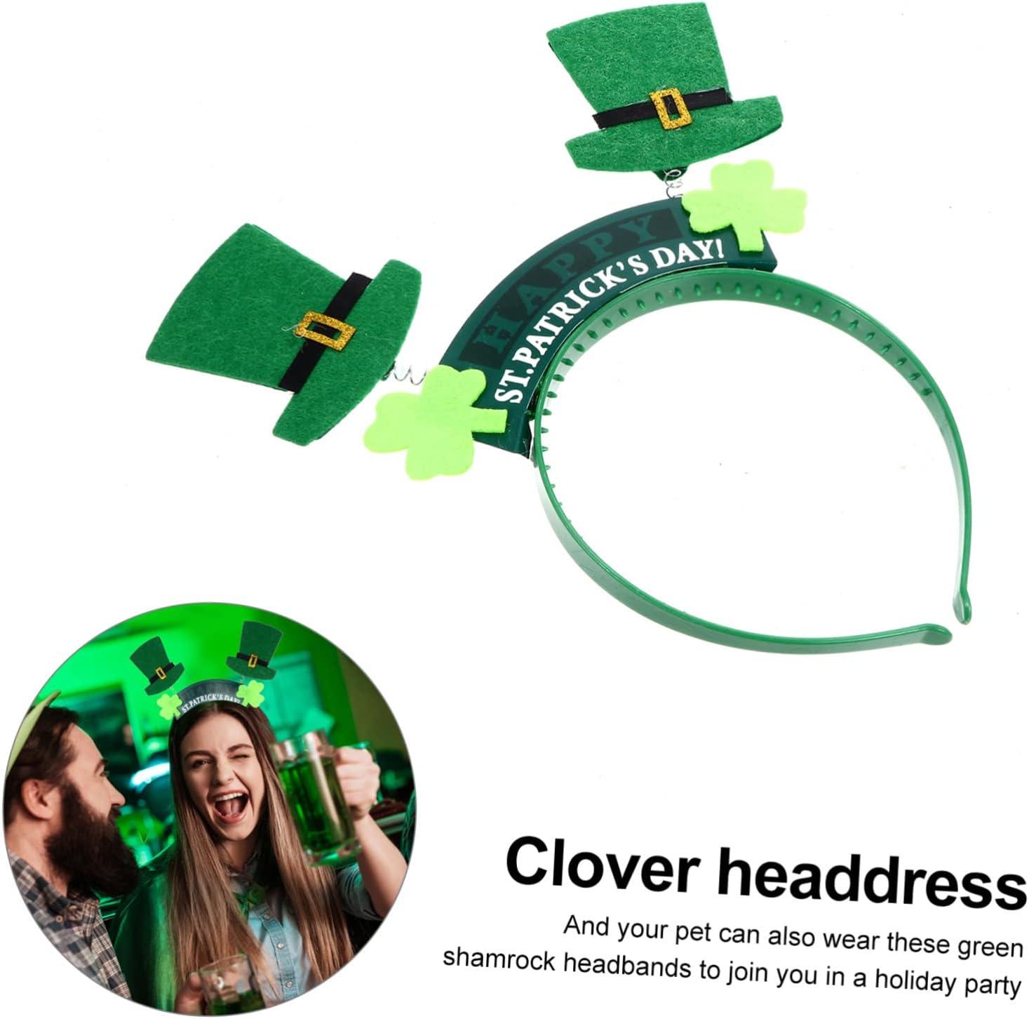 image6 Pices bandeau de carnaval trefle saint patrick day fiesta feist dcoration Vert trfle kilt accessoire de cheveux patrick cerceau de cheveux st patrick Tissu polyester Green