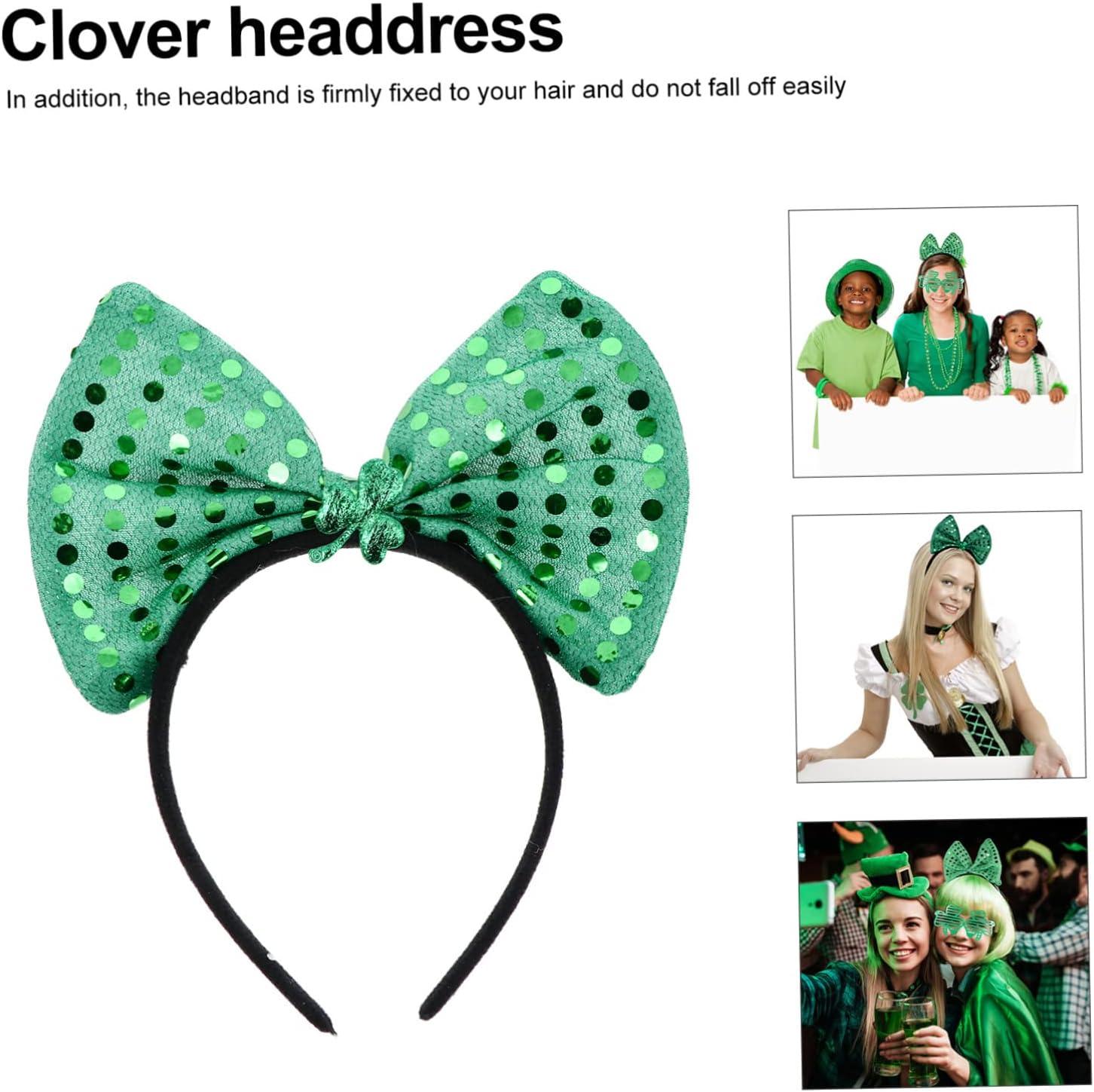 image6 Pices bandeau de carnaval trefle saint patrick day fiesta feist dcoration Vert trfle kilt accessoire de cheveux patrick cerceau de cheveux st patrick Tissu polyester Green