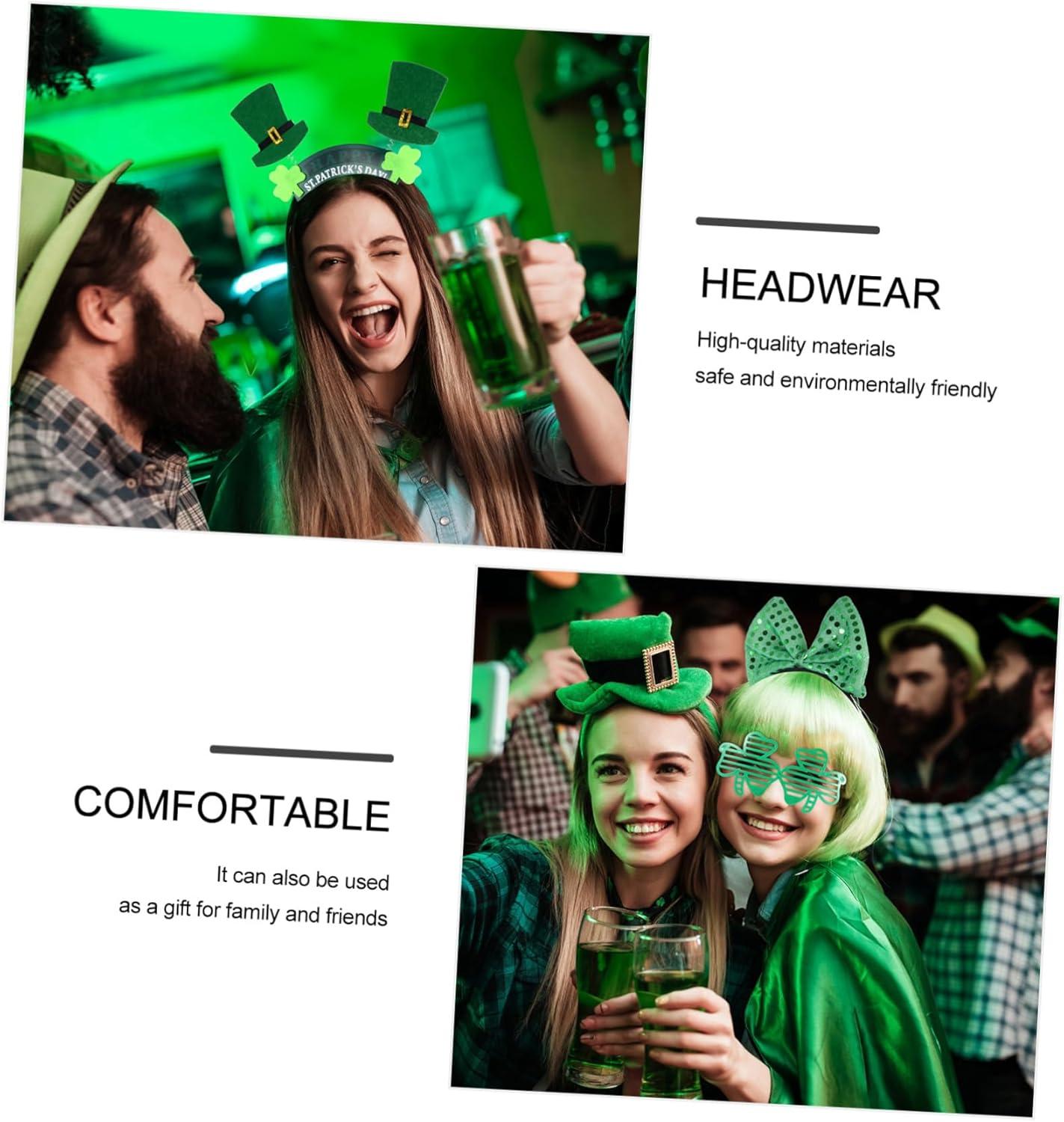 image6 Pices bandeau de carnaval trefle saint patrick day fiesta feist dcoration Vert trfle kilt accessoire de cheveux patrick cerceau de cheveux st patrick Tissu polyester Green