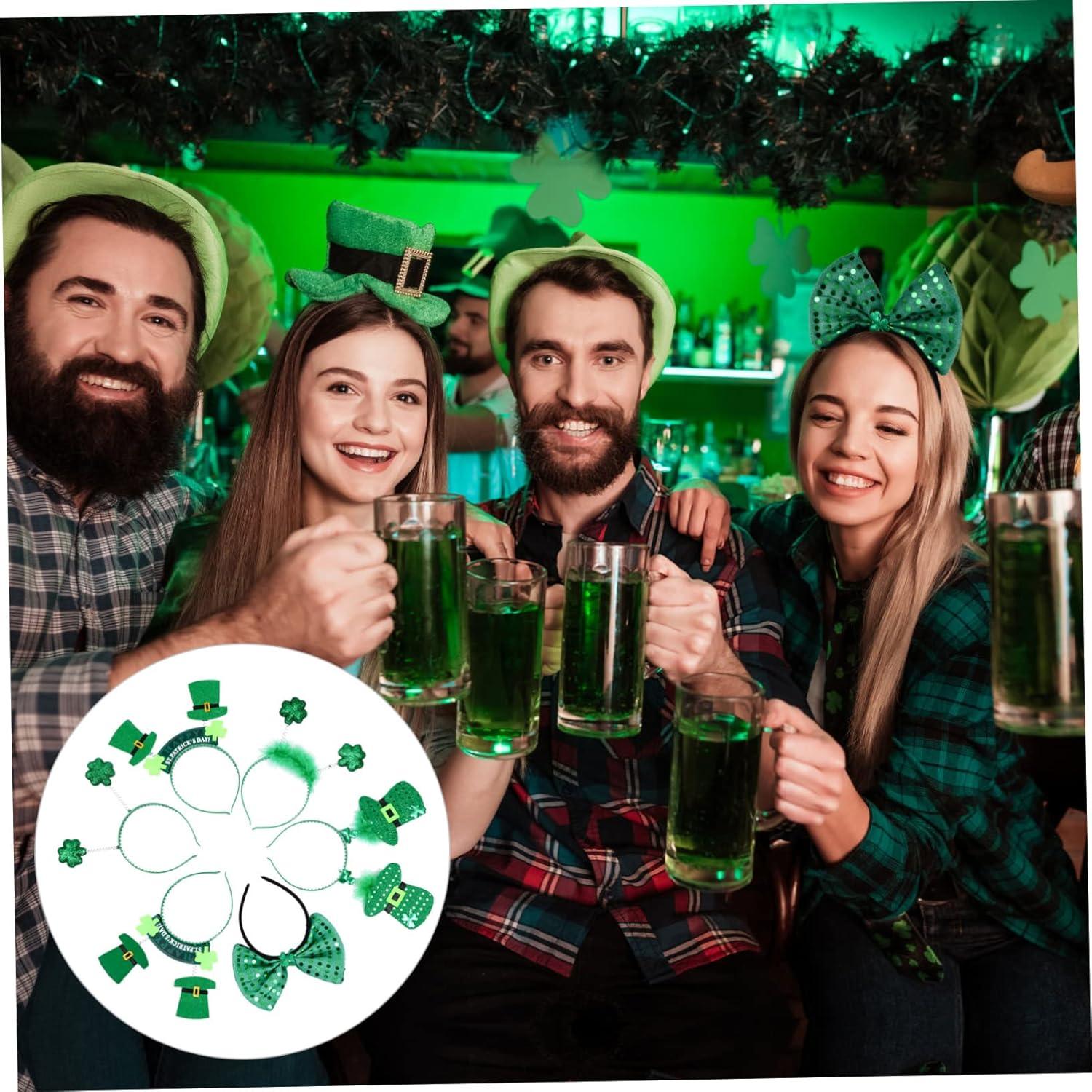 image6 Pices bandeau de carnaval trefle saint patrick day fiesta feist dcoration Vert trfle kilt accessoire de cheveux patrick cerceau de cheveux st patrick Tissu polyester Green