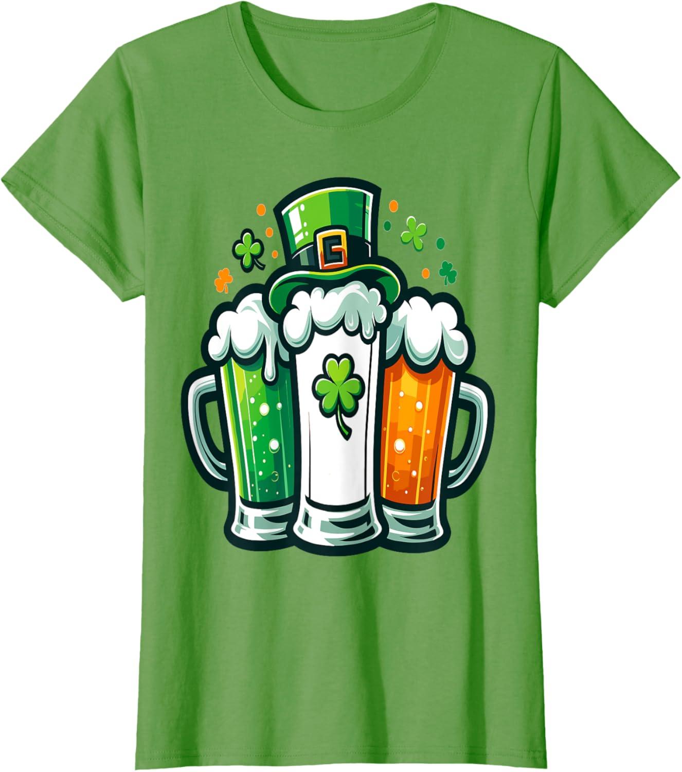 imageDrapeau Irlandais de la SaintPatrick pour Homme et Femme TShirtHerbe