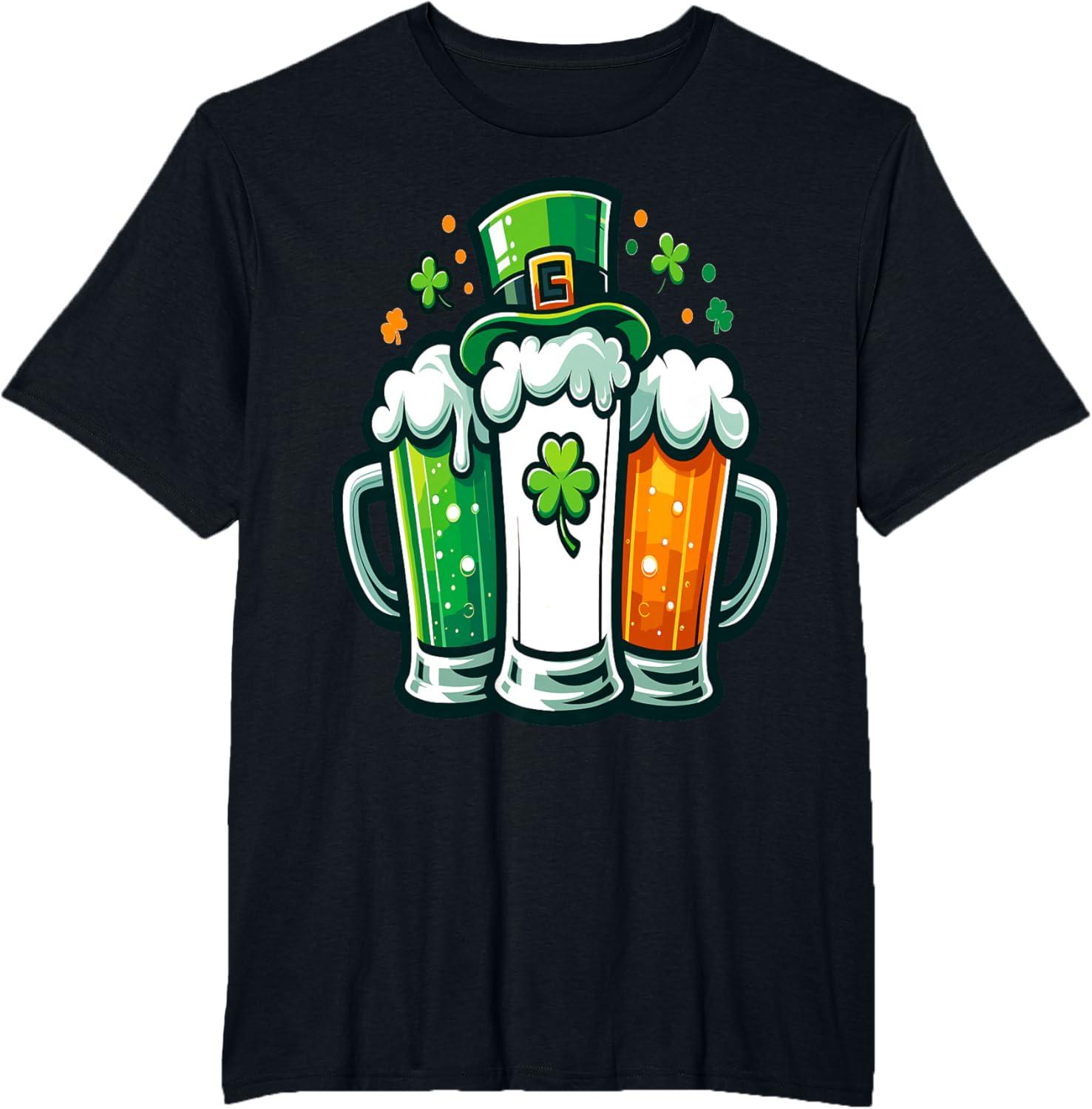 imageDrapeau Irlandais de la SaintPatrick pour Homme et Femme TShirtNoir