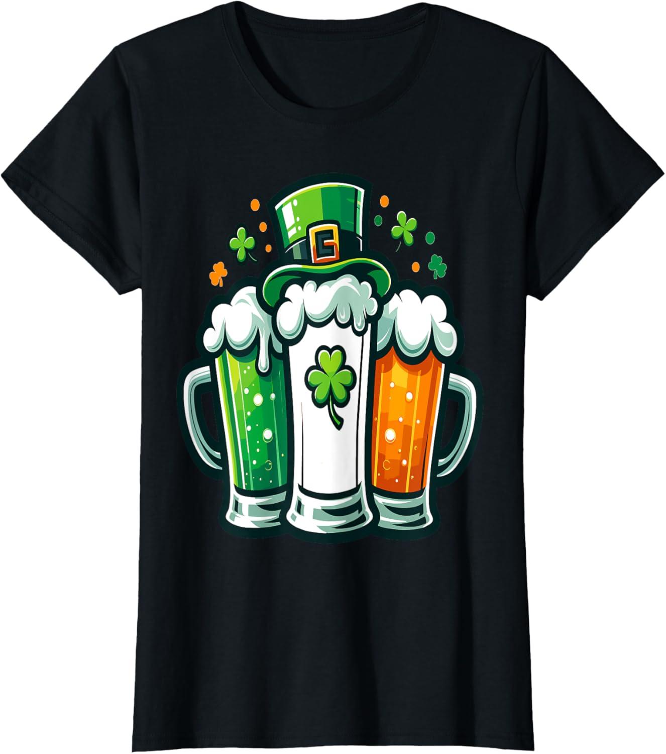 imageDrapeau Irlandais de la SaintPatrick pour Homme et Femme TShirtNoir