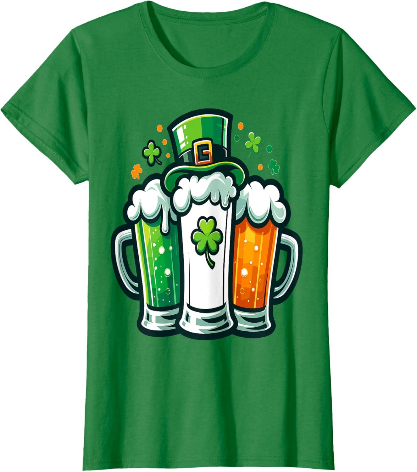 imageDrapeau Irlandais de la SaintPatrick pour Homme et Femme TShirtVert Kelly