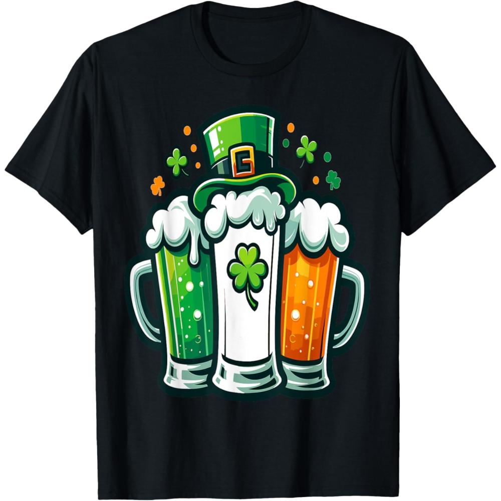 imageDrapeau Irlandais de la SaintPatrick pour Homme et Femme TShirtNoir