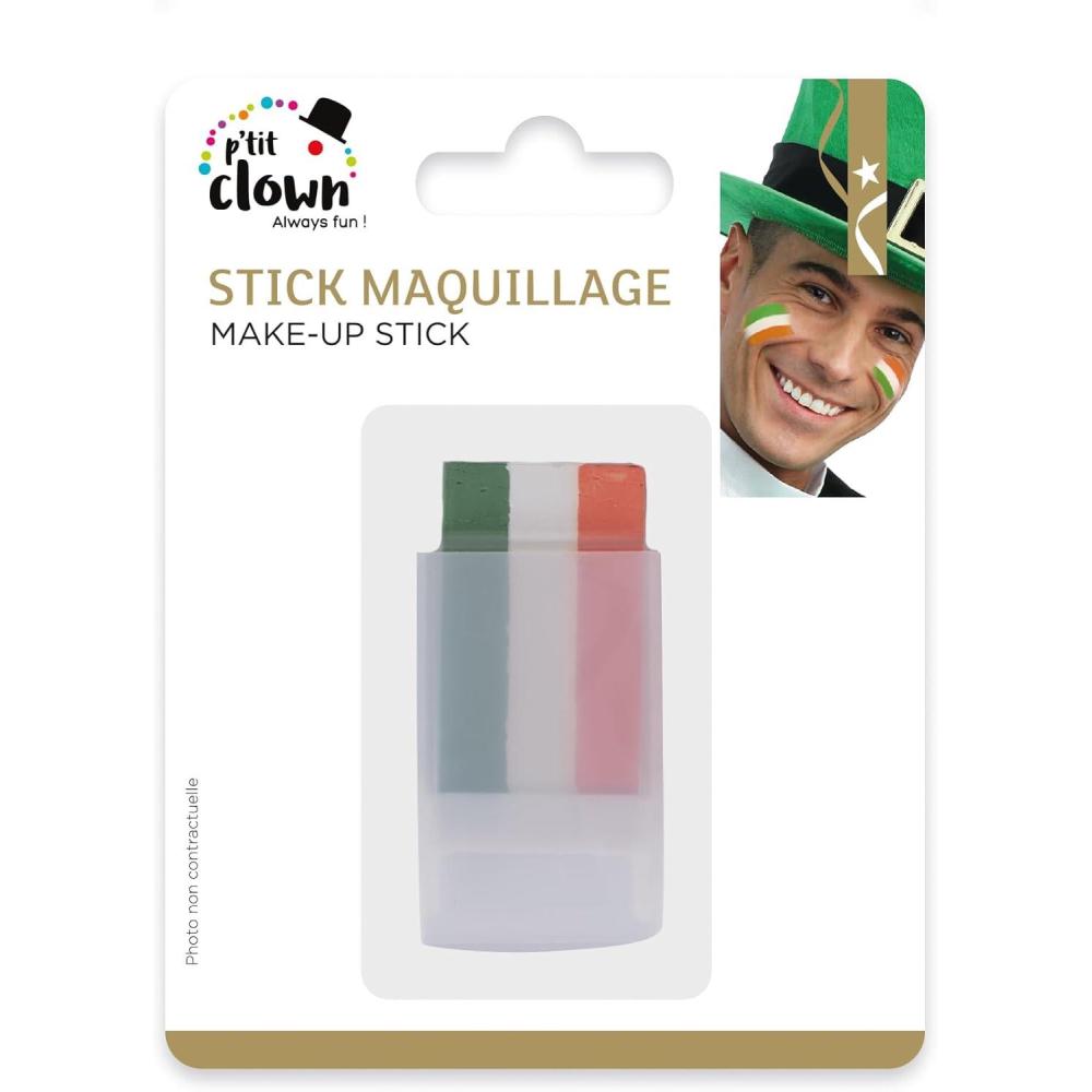 imagePTIT CLOWN 23248 Stick de Maquillage Saint Patrick Thme Irlandais Soutien Festif lIrlande Maquillage de Dguisement Utilisation Facile LavableStick de maquillage