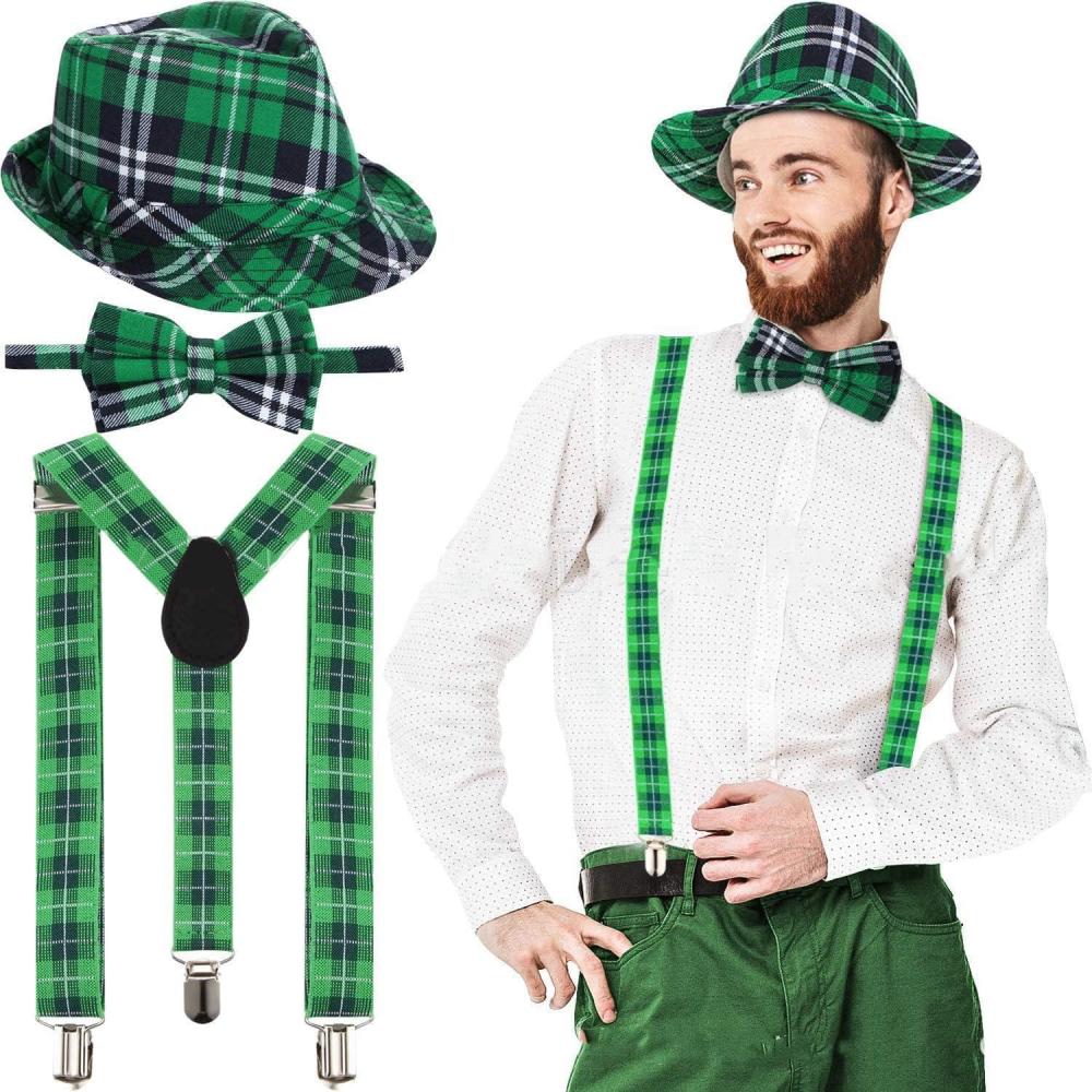imageSt Patricks Ensemble de costume de fte gants verts et blancs chaussettes pour carnaval fte costume3pack
