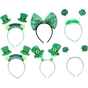 6 Pièces bandeau de carnaval trefle saint patrick day fiesta feist décoration Vert trèfle kilt accessoire de cheveux patrick cerceau de cheveux st patrick Tissu polyester Green